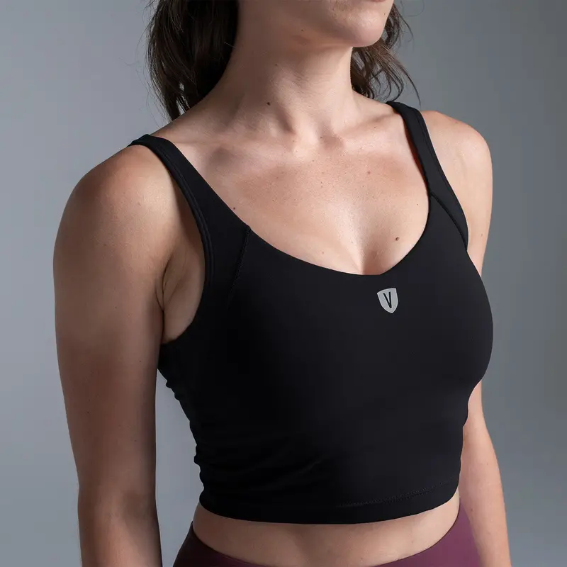 Valour Active Ace Longline Crop Top - Black 4