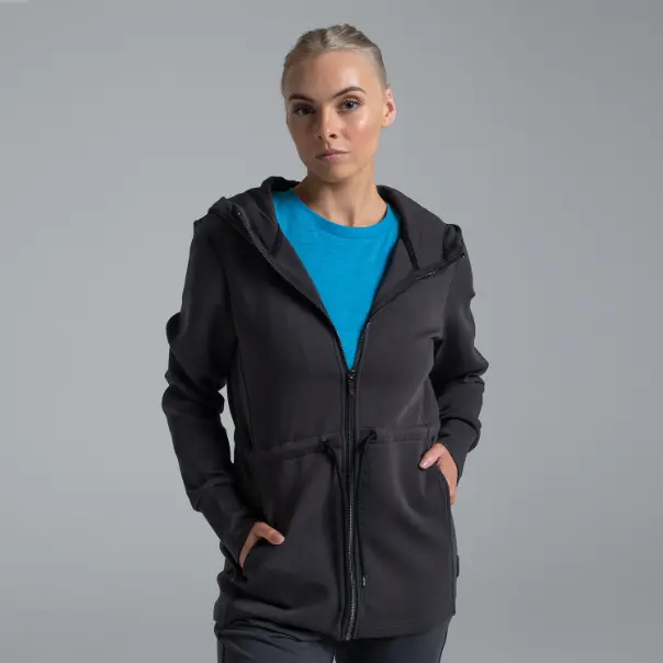 Valour Active Breathe Out Zip Longline Hoodie - Coal 4