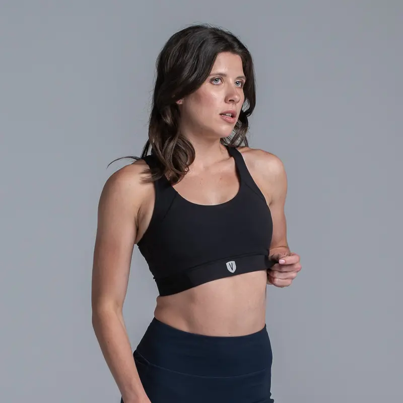 Valour Active Dash Crop Top - Black 1