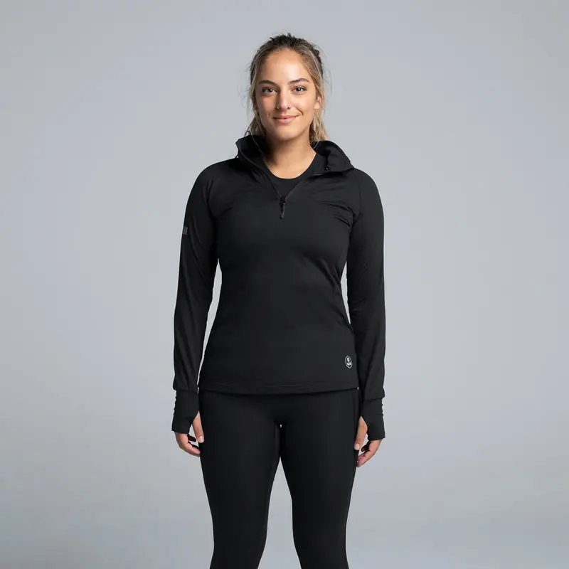 Valour Active Sprint Half Zip Top-Black 1