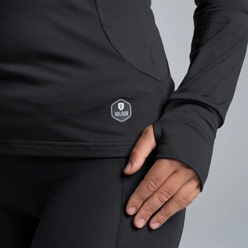 Valour Active Sprint Half Zip Top-Black 3