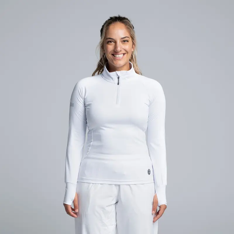 Valour Active Sprint Half Zip Top - White 1