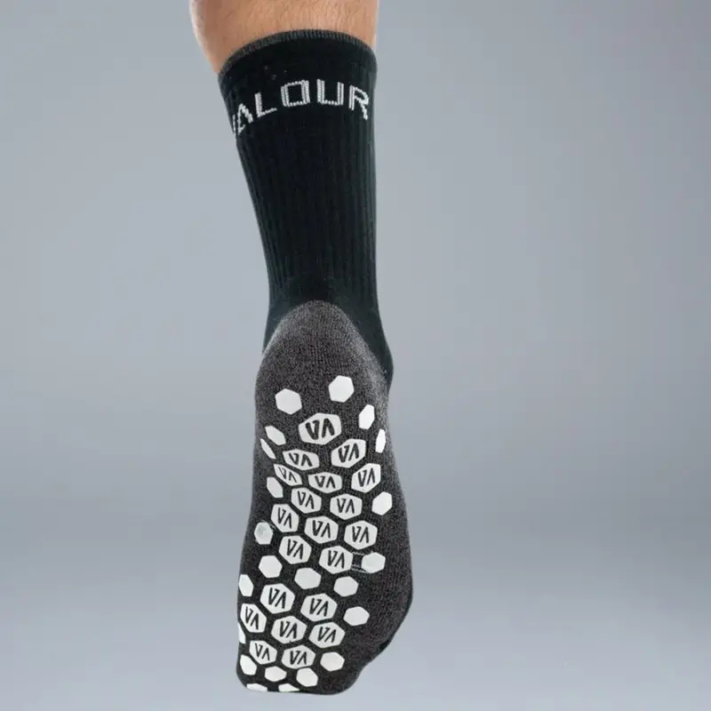 Valour Active Tech Grip Crew Socks - Black 1