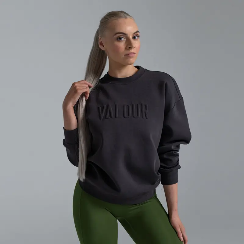 Valour Active Time Out Embossed Crew - Coal 1