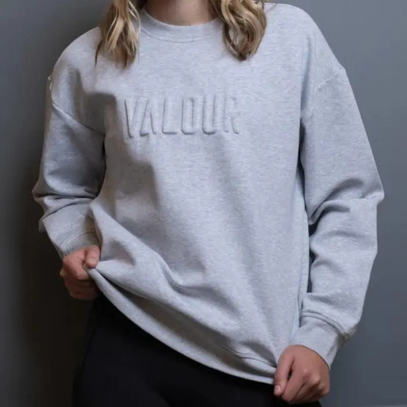 Valour Active Time Out Embossed Crew - White Marle 4
