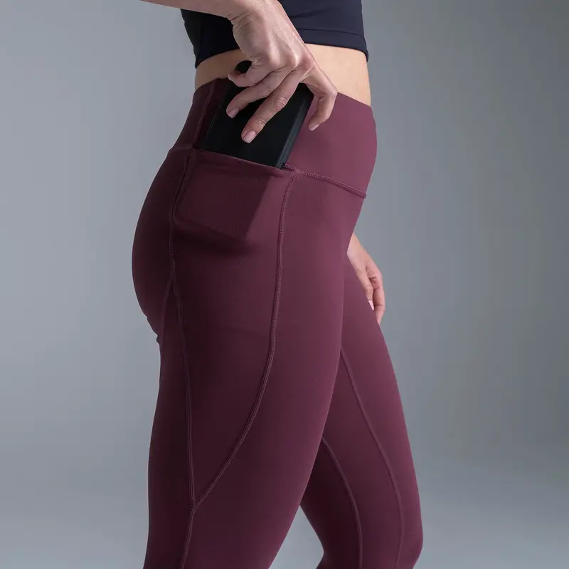 Valour Active Ultimate Brushed Lycra 7/8 Tight - Burgundy 3