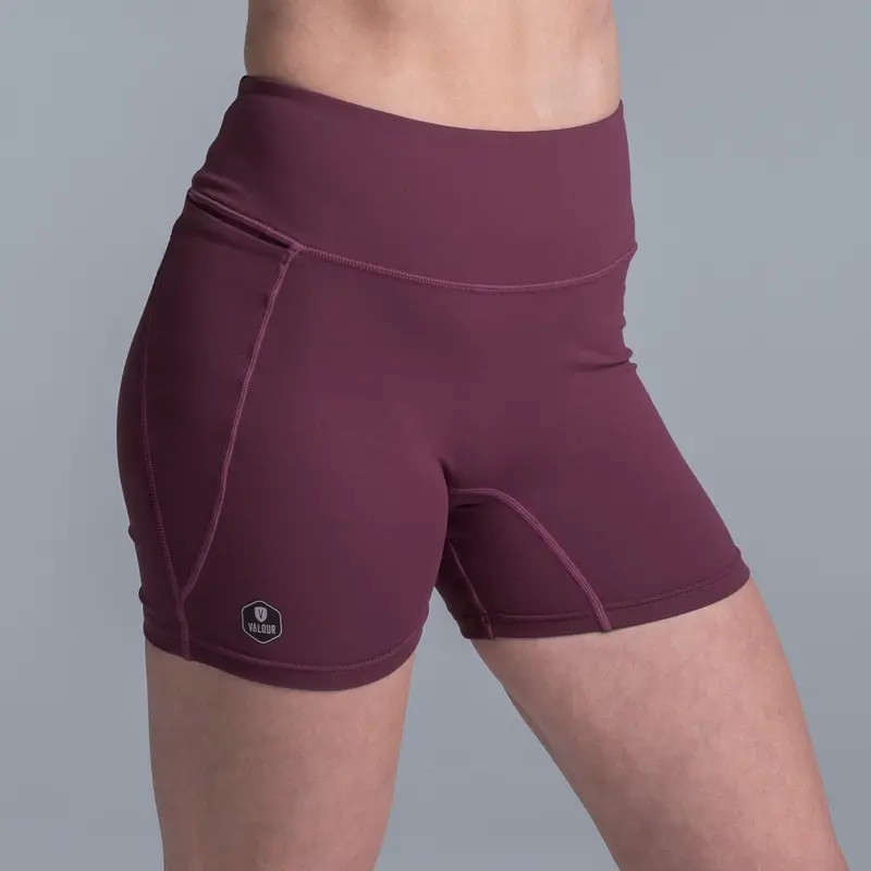 Valour Active Ultimate Brushed Lycra Training Short 5" - Burgundy 1