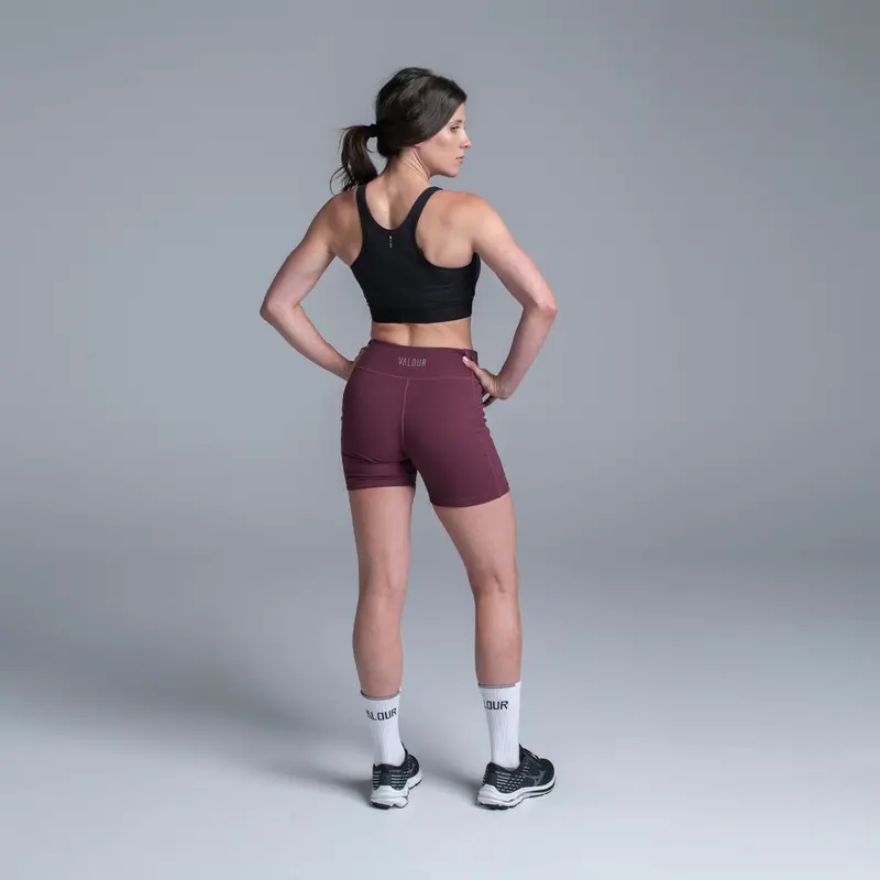 Valour Active Ultimate Brushed Lycra Training Short 5" - Burgundy 2