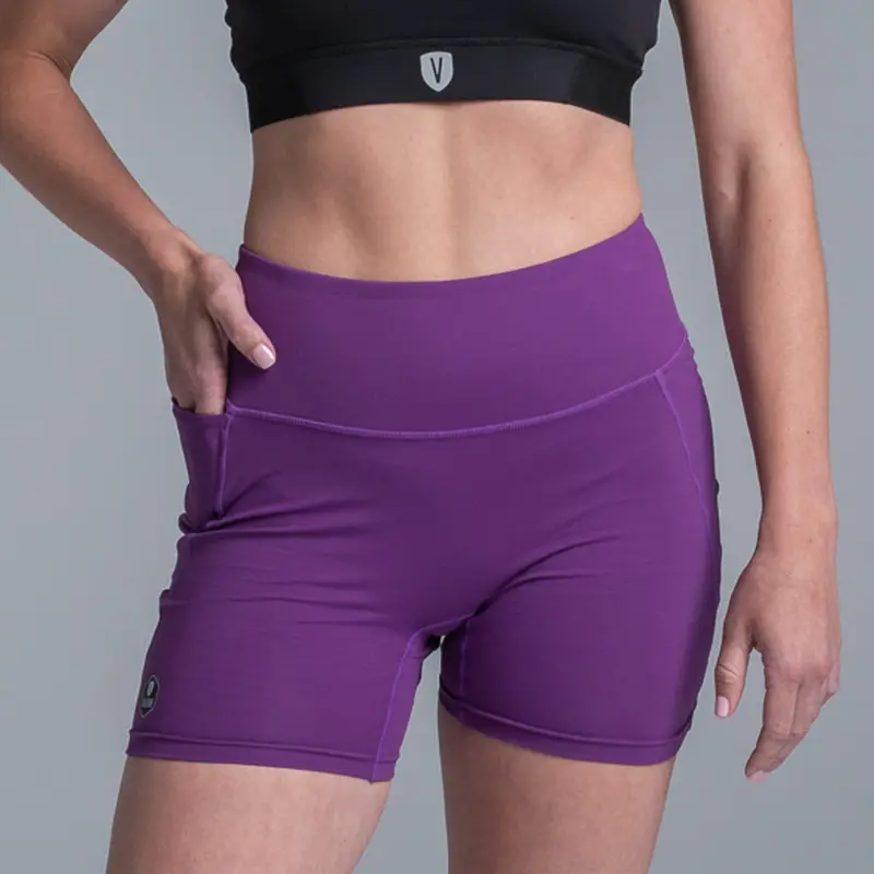 Valour Active Ultimate Brushed Lycra Training Short 5" - Grape 1