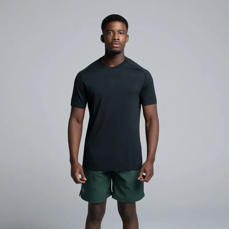 Valour Active Unisex V-Knit Tee - Black 1