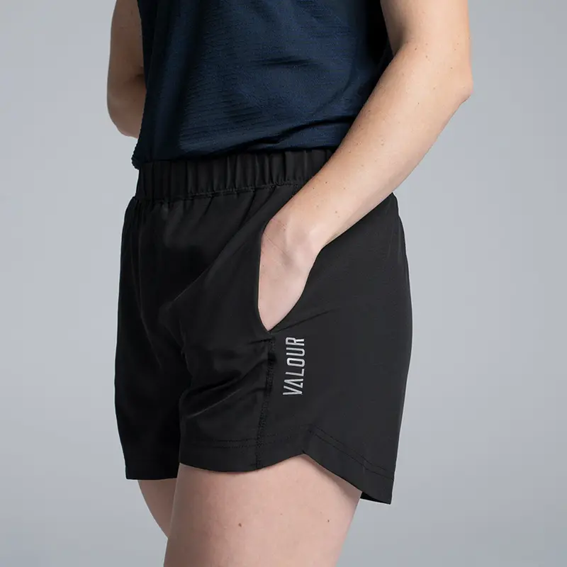 Valour Active Women's Short - Black With Cotton Brief 1