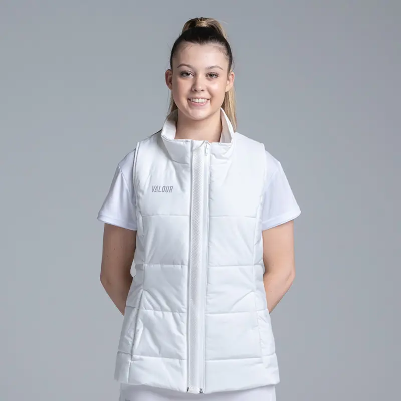 Valour Active Women's Summit Puffer Vest - White 1
