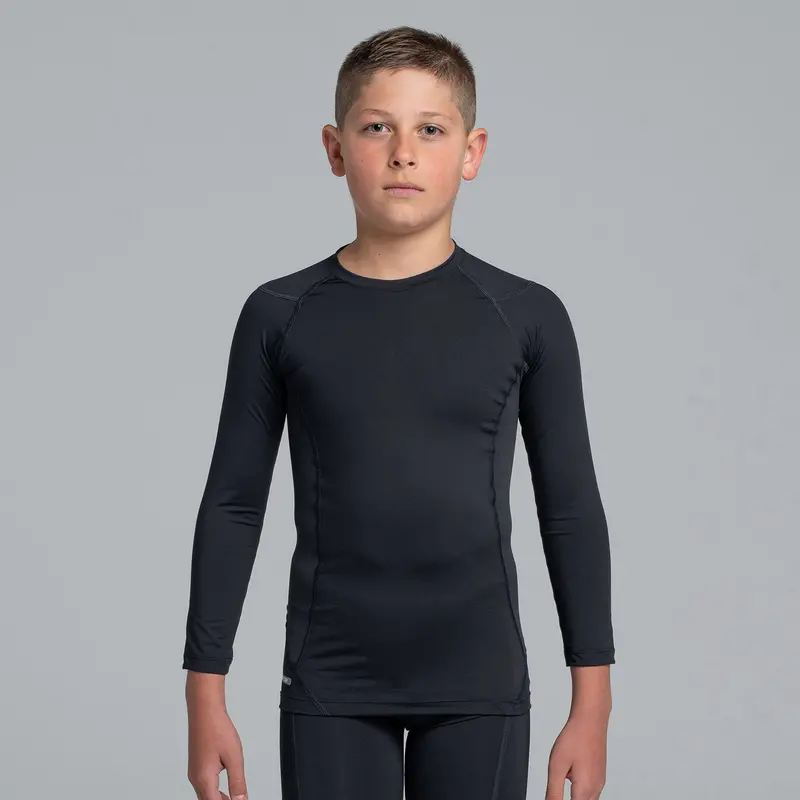 Valour Compression - Boy's Black Long Sleeve Top 1