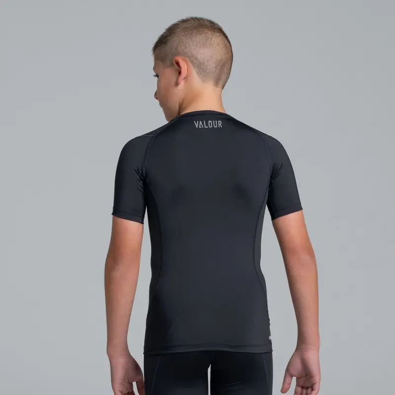 Valour Compression - Boy's Black Short Sleeve Top 2