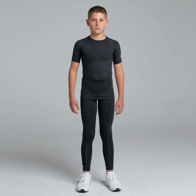 Valour Compression - Boy's Black Short Sleeve Top 3