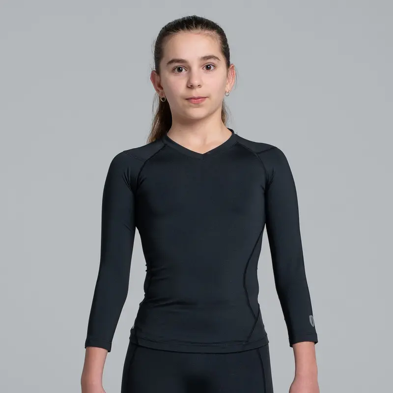 Valour Compression - Girls Black Long Sleeve Top 1