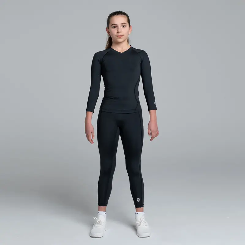 Valour Compression - Girls Black Long Sleeve Top 3