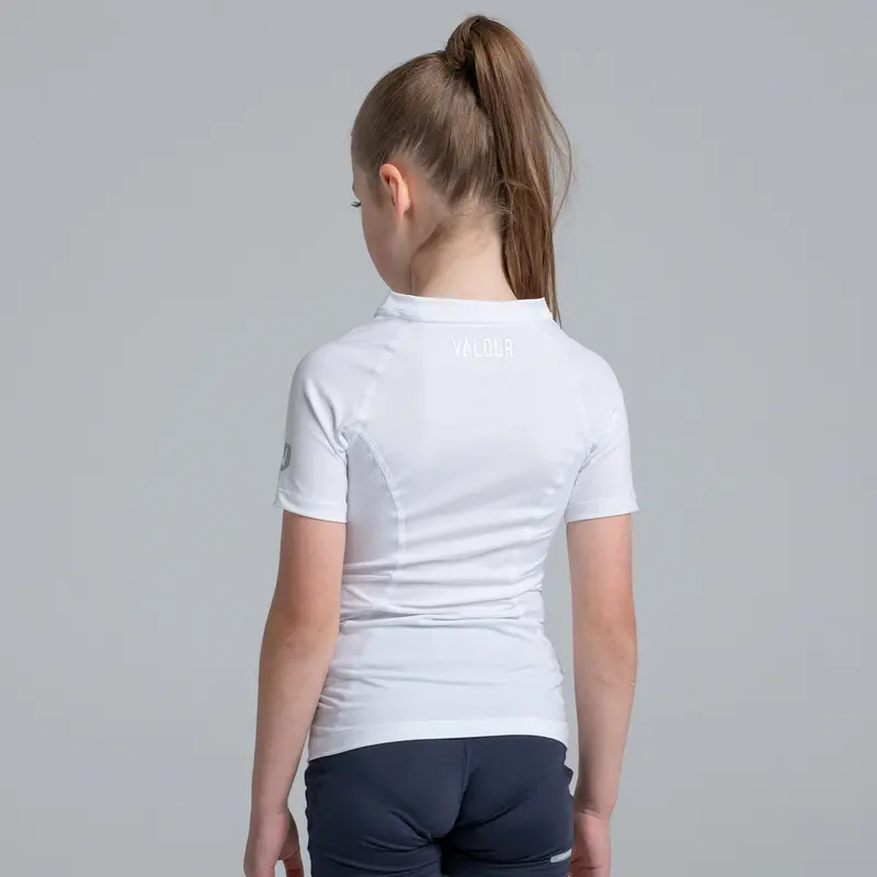 Valour Compression - Girls White Short Sleeve Top 2