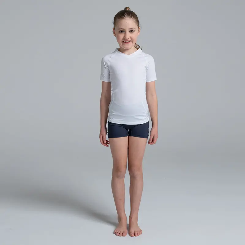 Valour Compression - Girls White Short Sleeve Top 3