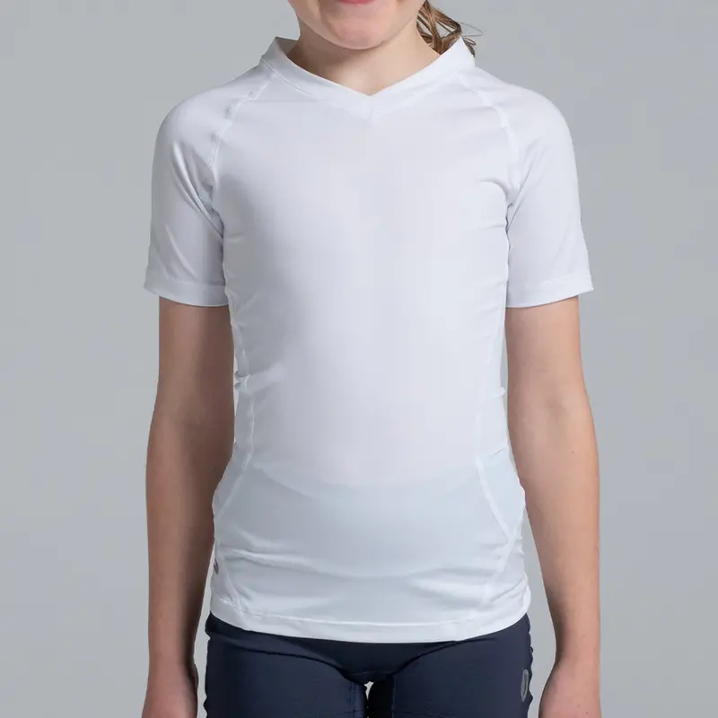 Valour Compression - Girls White Short Sleeve Top 4