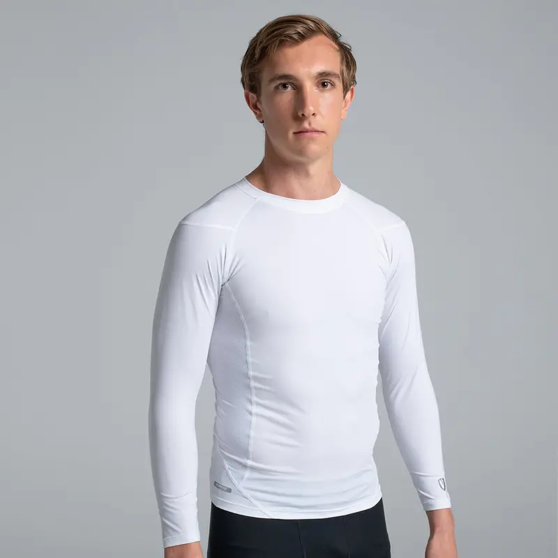 Valour Compression - Men's White Long Sleeve Top 1