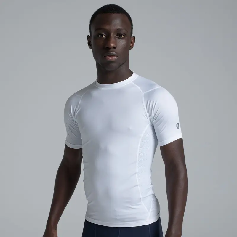 Valour Compression - Men's White Short Sleeve Top 1