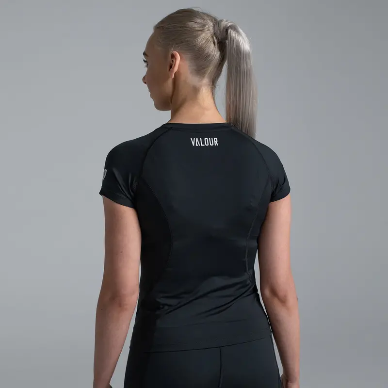 Valour Compression - Women's Black Short Sleeve Top 2