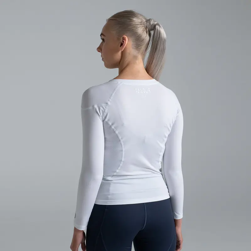 Valour Compression - Women's White Long Sleeve Top 2