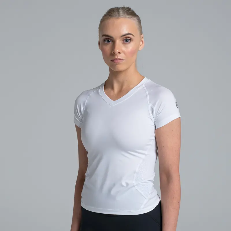Valour Compression - Women's White Short Sleeve Top 1