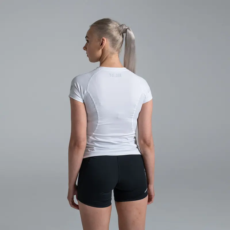 Valour Compression - Women's White Short Sleeve Top 2