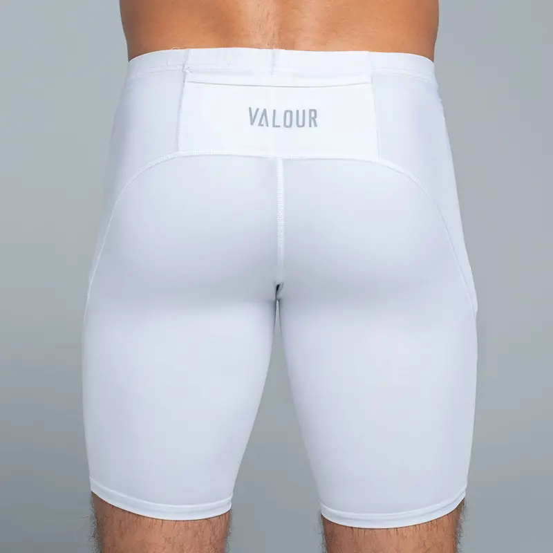 Valour Men's White Compression Shorts 1