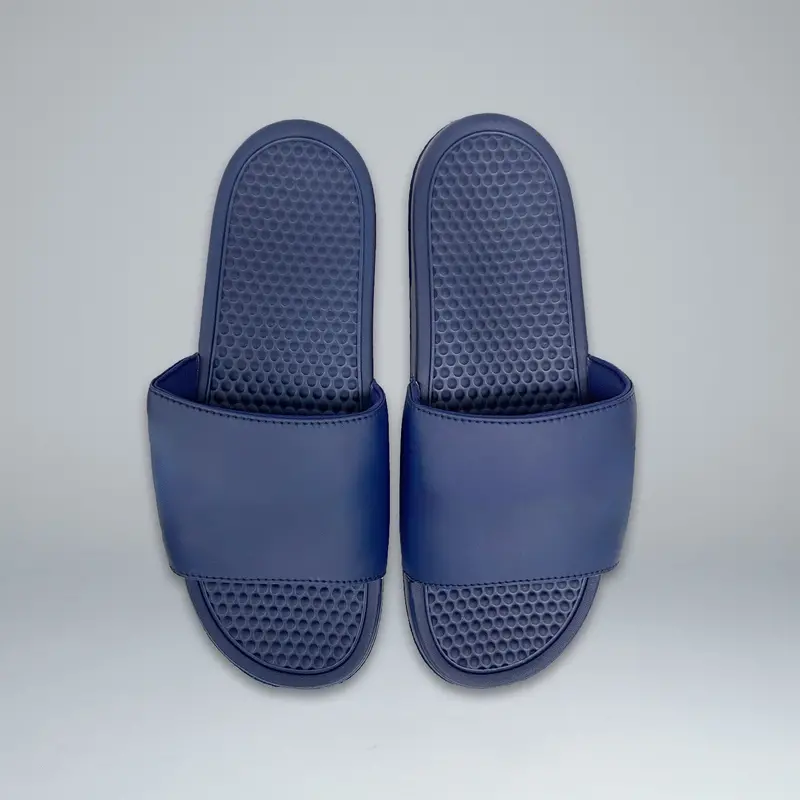 Valour Plain Navy Slides 1