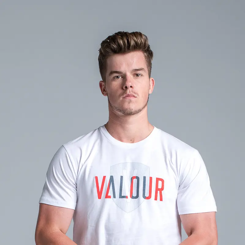 Valour Unisex White Shield Tee 1