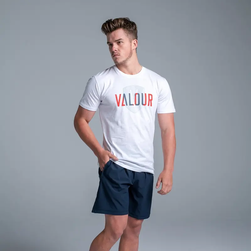 Valour Unisex White Shield Tee 5