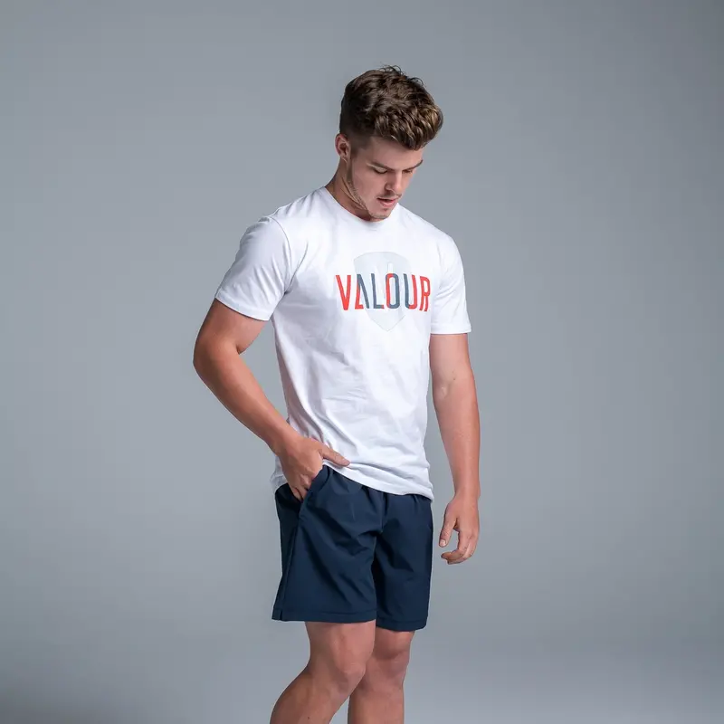 Valour Unisex White Shield Tee 6