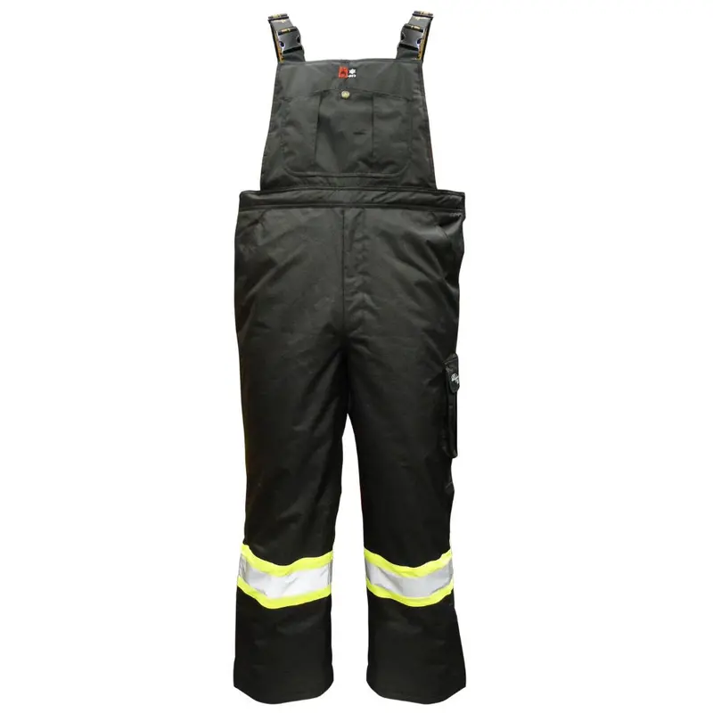 Viking Flame Resistant Journeyman 300D Ripstop Freezer Insulated High Visibility Overalls 3957Frp - Black 1