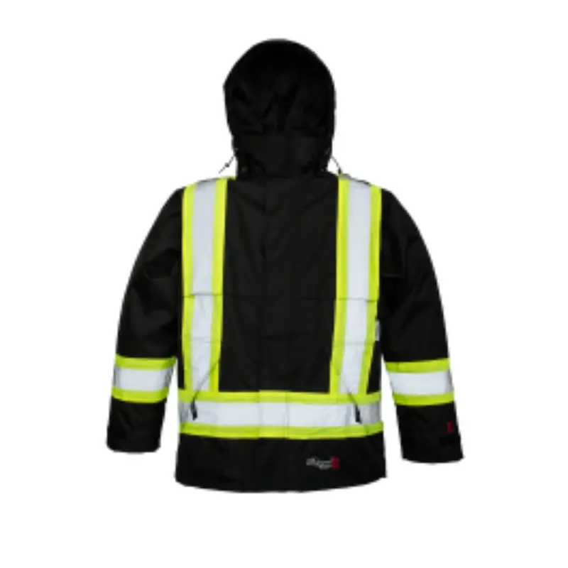 Viking Flame Resistant Journeyman 300D Ripstop High Visibility Jacket 3907Frj - Black 3