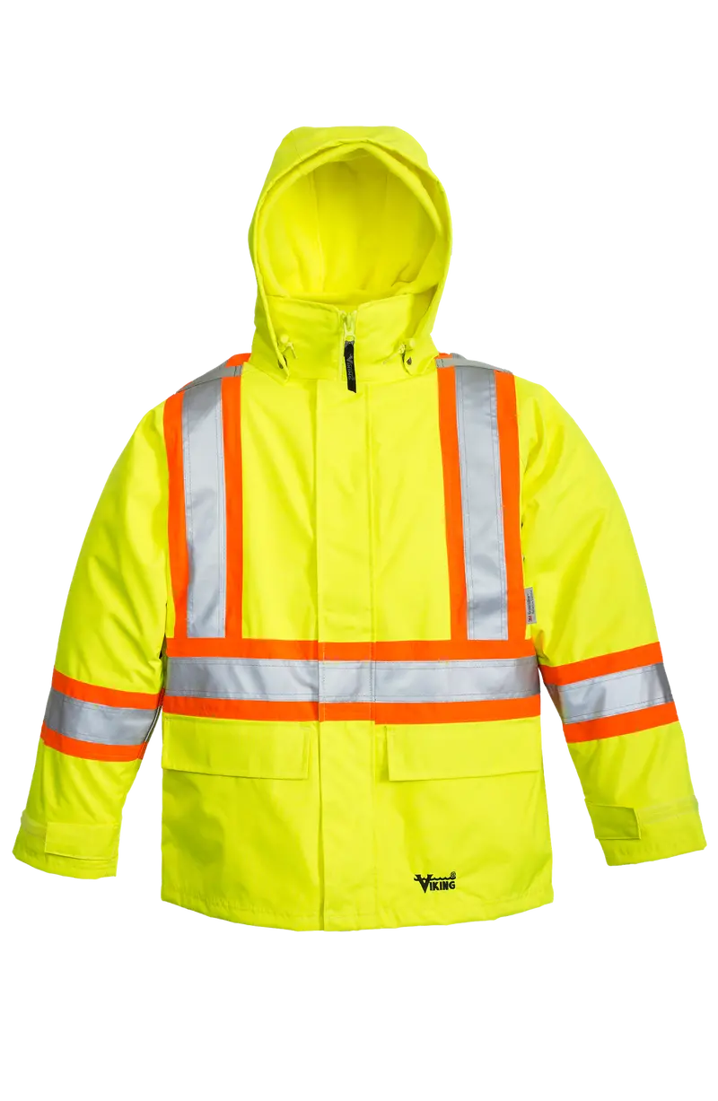 Viking® Men's Journeyman Hi-Vis Class 3 Waterproof Tri-Zone Hooded Jacket 1
