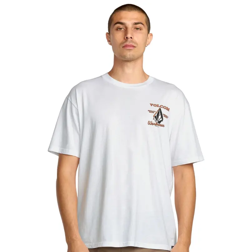 Volcom Men's Enamel Short Sleeve T-Shirt A5032505 - White 1