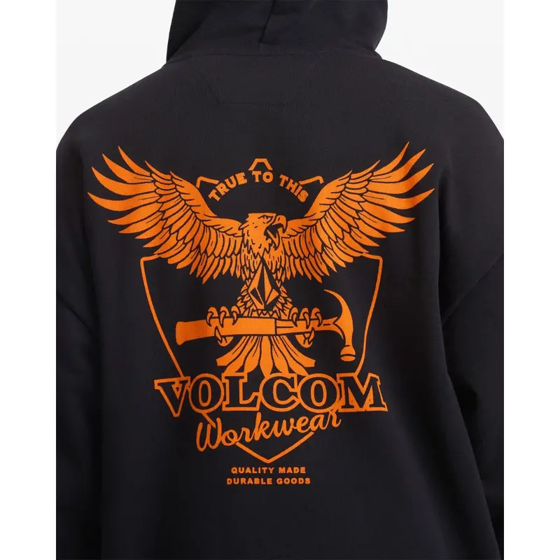 Volcom Men's Hammer Pullover Work Hoodie A4112602 - Black 3