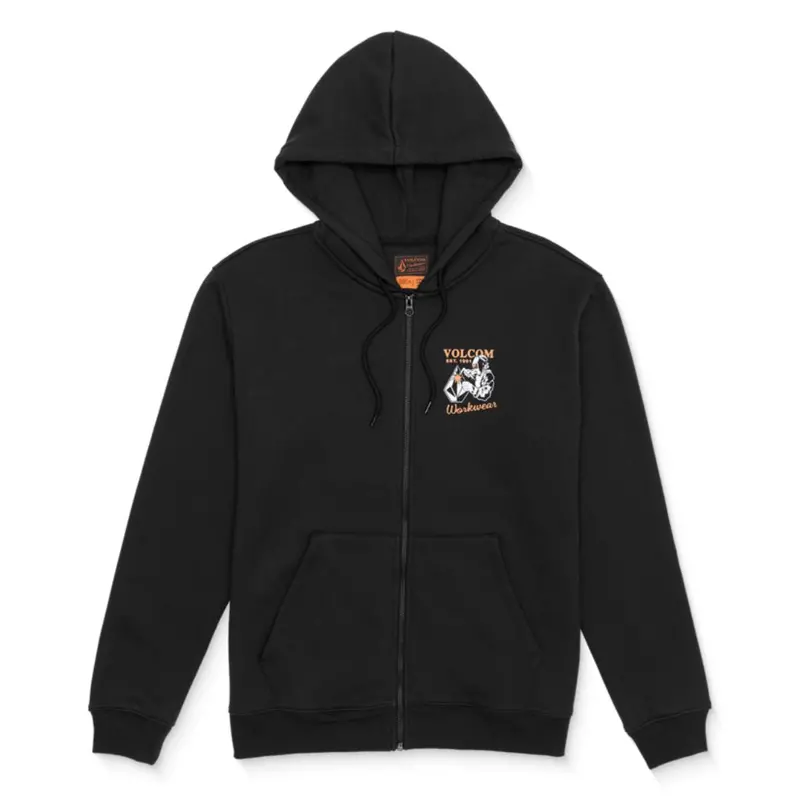 Volcom Men's Welder Full Zip Hoodie A4842401 - Black 1
