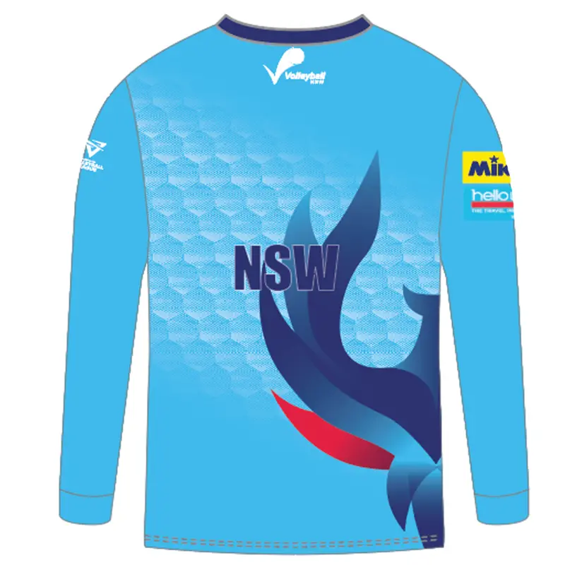 Volleyball Nsw Unisex Long Sleeve State Tee - Sky 2