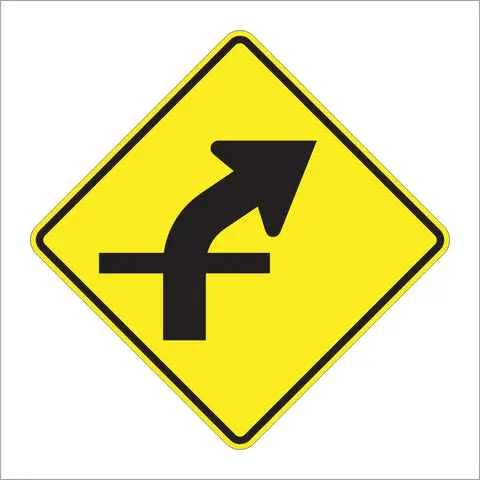 W1-10A Curve With Cross Intersection (Symbol) Sign 1