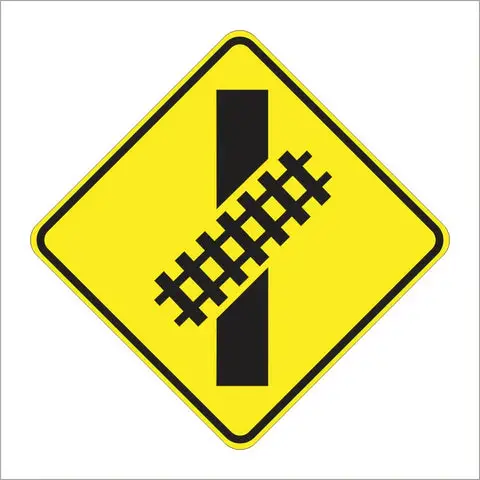 W10-12 Skewed Railroad Crossing 1