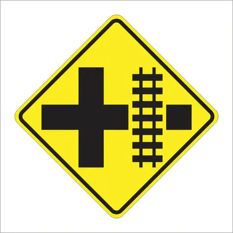 W10-2 Parallel Railroad Crossing (Crossroad) Sign 1