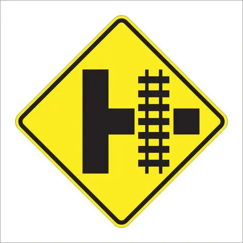 W10-3 Parallel Railroad Crossing (Side Road) Sign 1
