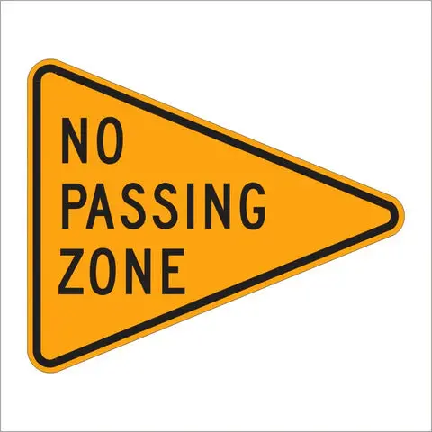 W14-3 No Passing Zone Sign 1
