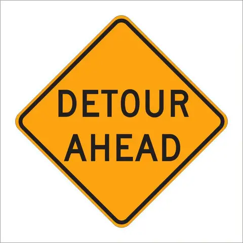 W20-2 Detour Ahead Sign 1