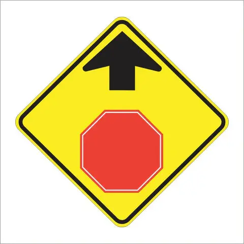 W3-1 Stop Ahead Symbol Sign 1