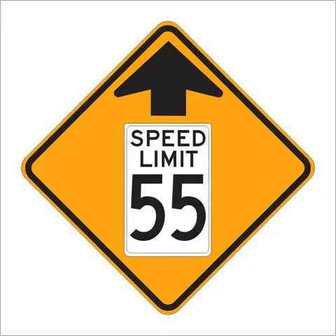 W3-5 Speed Reduction Ahead Sign 1